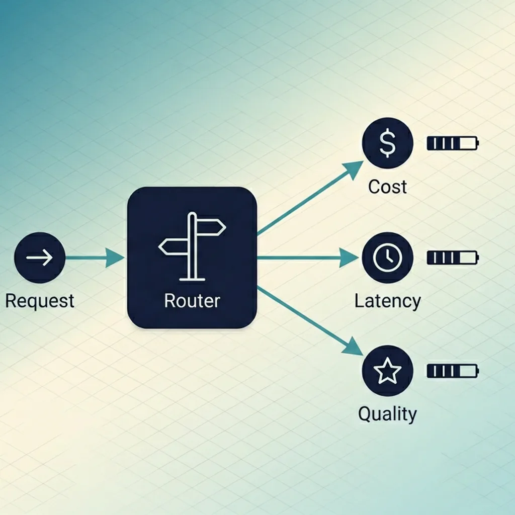 Smart routing logic directing LLM requests based on cost, latency, and capability