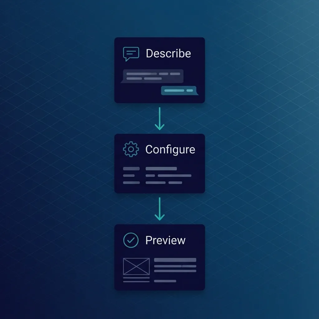 How the Meta Agent works: describe intent, generate config, deploy agent