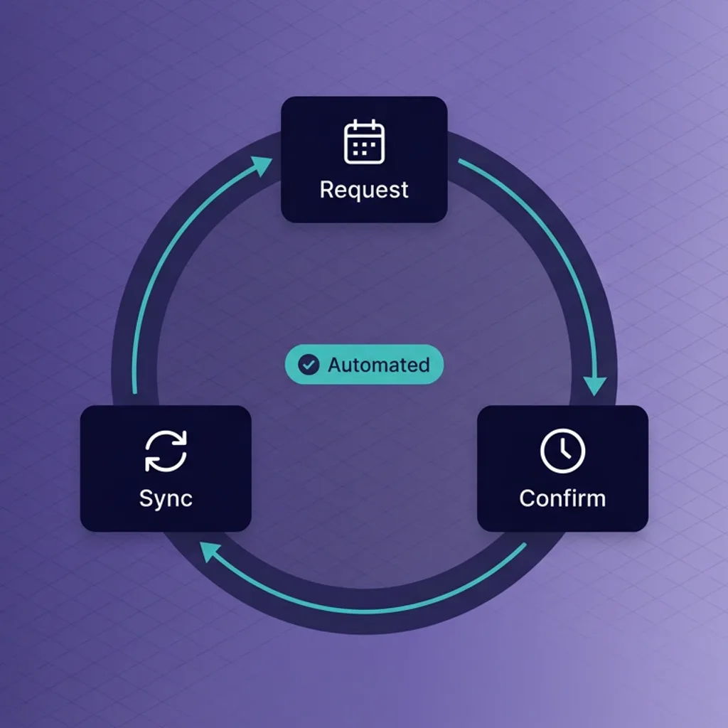 Step-by-step AI scheduling flow from patient request to confirmed appointment